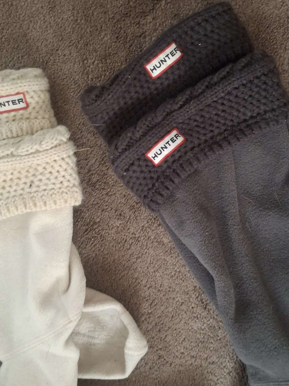 Hunter Logo Knit Cuff Black Knee-High Socks Bundle